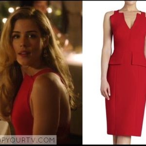 NEW BCBG MaxAzria Red Alena pencil cut out dress cocktail wedding women’s